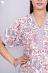 60’s Cotton V-neck Kaftan In Floral Print