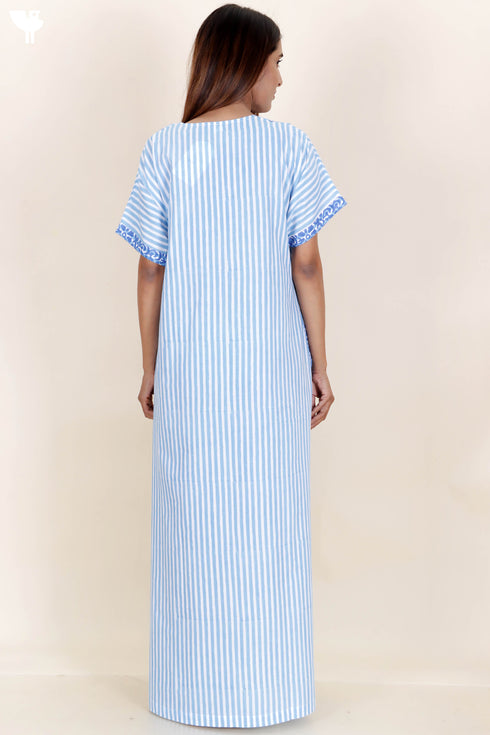 60’s Cotton Short Sleeve Kaftan In Graphic Block Print