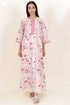 60’s Cotton Full Sleeved Kaftan In Floral Print