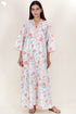 60’s Cotton Full Sleeved Kaftan In Floral Print