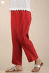 Cotton Cambric Kilol Capri Pant In Ruby Red