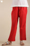 Bottom Wear Cotton Cambric Kilol Capri Pant In Red
