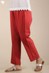 Cotton Cambric Kilol Capri Pant In Cherry colour