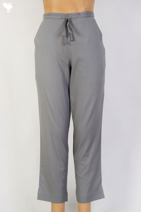 Cambric Cotton Pants in Smoky Grey
