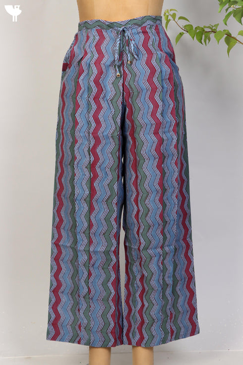 100% Khaadi Cotton Palazzo Pant With Graphic Block Print