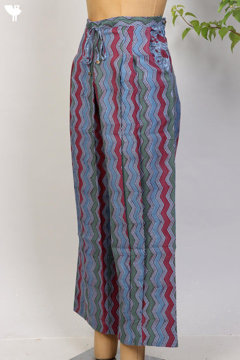 100% Khaadi Cotton Palazzo Pant With Graphic Block Print