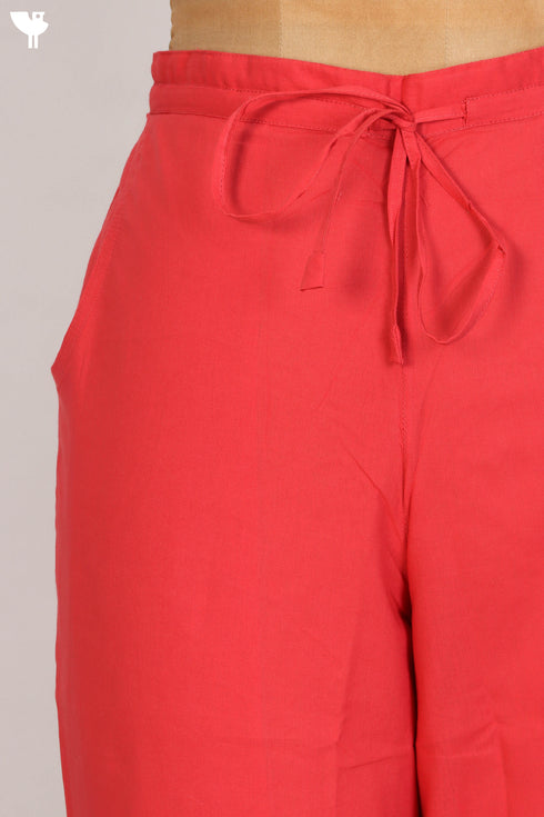 Cambric Cotton Pants With Elasticated Waistband