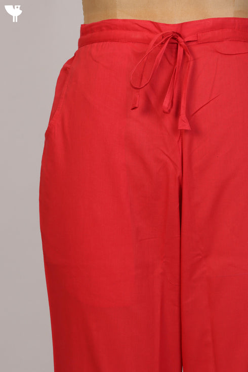Cambric Cotton Pants With Elasticated Waistband