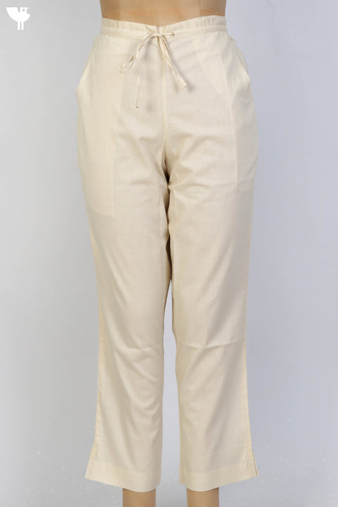 Cambric Cotton Pants With Elasticated Waistband