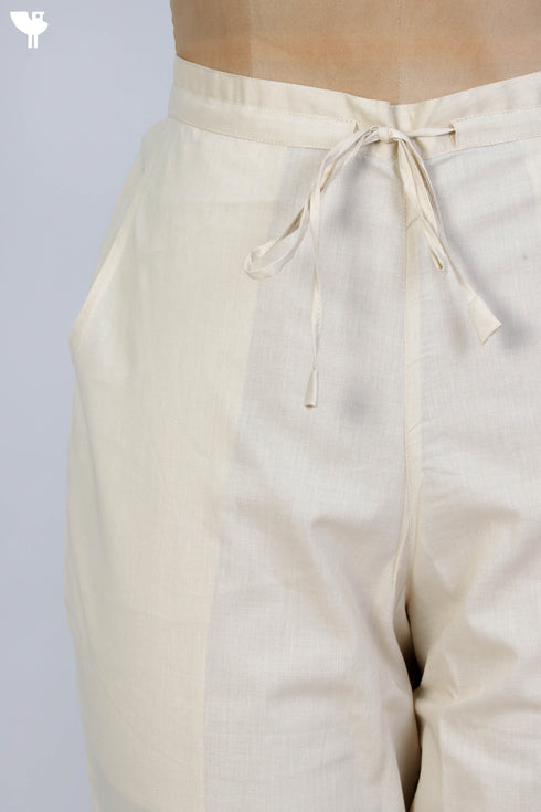 Cambric Cotton Pants With Elasticated Waistband