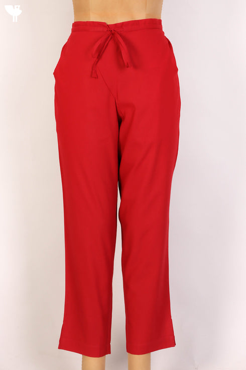 Cambric Cotton Pants With Elasticated Waistband