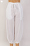 Cambric Cotton Cropped Pants With Elasticated Waistband