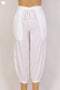 Cambric Cotton Cropped Pants With Elasticated Waistband