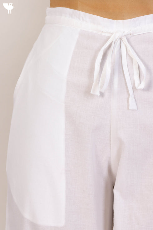 Cambric Cotton Cropped Pants With Elasticated Waistband