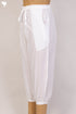 Cambric Cotton Cropped Pants With Elasticated Waistband