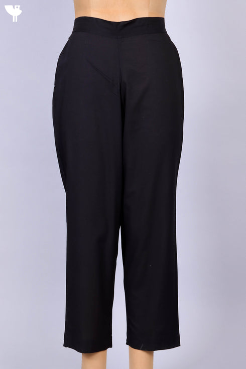 Cambric Cotton Cropped Pants With Elasticated Waistband