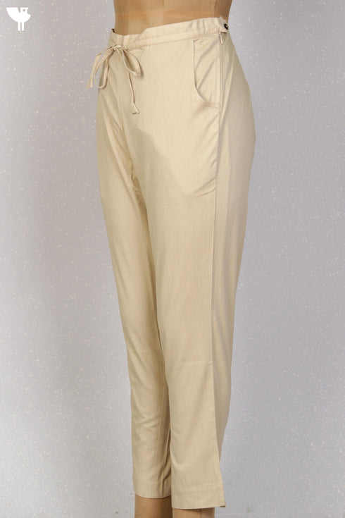 Cotton Twill Lounge Pants in Beige