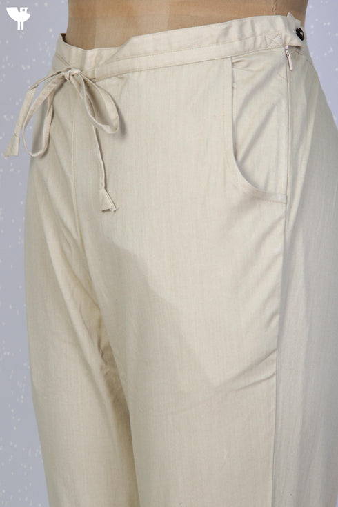Cotton Twill Lounge Pants in Beige