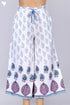 Cambric Cotton Block Printed Palazzo Pants With Elasticated Waist Band