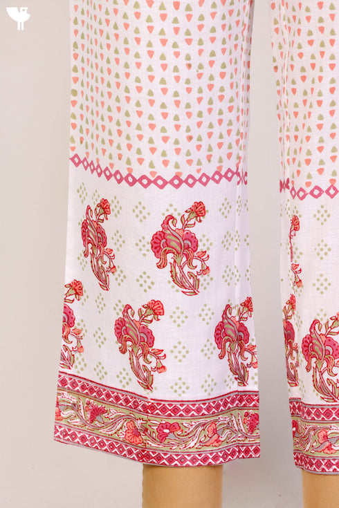 Cambric Cotton Block Printed Pants With Elasticated WaistBand