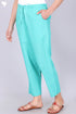 Cambric Cotton Pants In Turquoise Blue