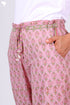 Cambric Cotton Block Printed Pants With Elasticated Waist Band