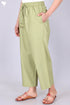 40’s Cotton Cropped Flare Pant in Pistachio Green