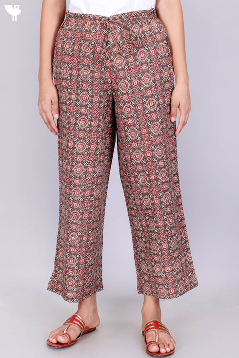 Cambric Cotton Printed Pants With Elasticated Waist Band