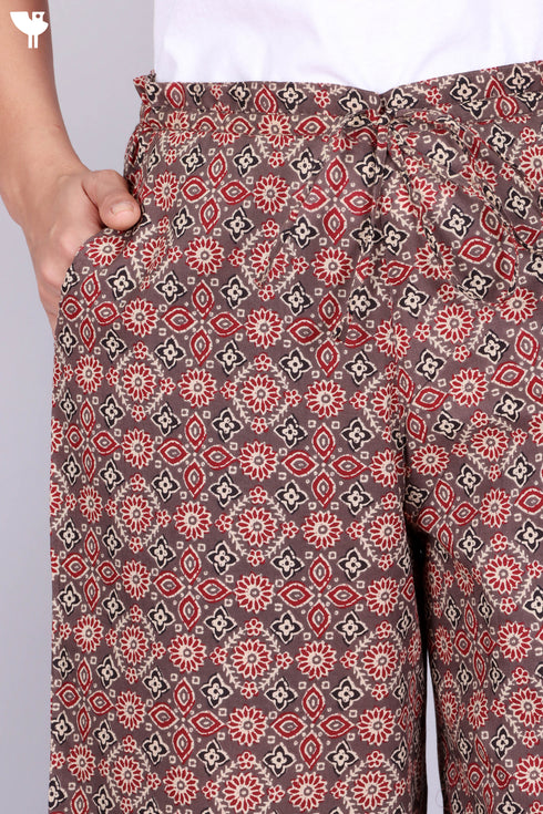 Cambric Cotton Printed Pants With Elasticated Waist Band