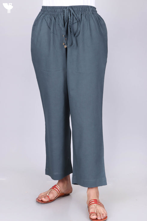 Khaadi Cotton Cropped Flare Pant in Slate Grey