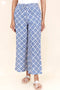 Cambric Cotton Palazzo Pants in Geometric Block Print