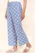 Cambric Cotton Palazzo Pants in Geometric Block Print
