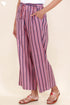 Cambric Cotton Palazzo Pants In Striped Block Print
