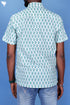 Regular Fit Cambric Cotton Men’s Half Sleeved Shirt In Floral Block Print