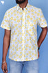 Regular Fit Cambric Cotton Men’s Half Sleeved Shirt In Floral Block Print