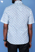 Slim Fit Cambric Cotton Men’s Half Sleeved Shirt In Floral Block Print