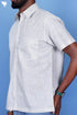 Regular Fit Cambric Cotton Men’s Half Sleeved Shirt In Graphic Block Print