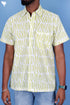 Regular Fit Cambric Cotton Men’s Half Sleeved Shirt In Graphic Block Print