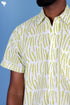 Regular Fit Cambric Cotton Men’s Half Sleeved Shirt In Graphic Block Print