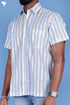 Regular Fit Cambric Cotton Men’s Half Sleeved Shirt In Graphic Block Print