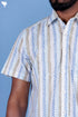 Regular Fit Cambric Cotton Men’s Half Sleeved Shirt In Graphic Block Print