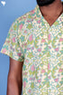 Blended Cotton Men’s Bush Shirt In Block Print