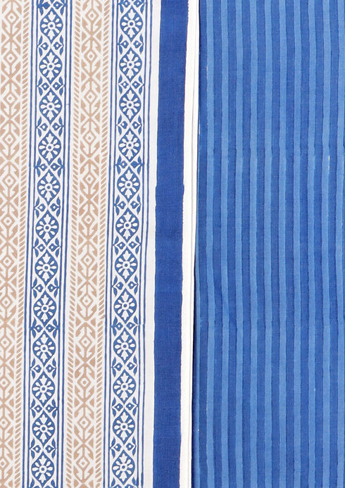 Bizzy Lizzy Dress Material With Chiffon Dupatta in Graphic Block Print