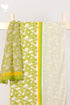Cambric Cotton Dress Material With Kota Doria Dupatta in Paisley Block Print