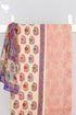 Terry Voile Dress Material With Kota Doria Dupatta In Floral Block Print