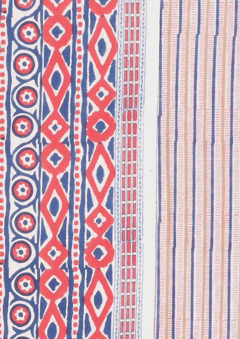 Bizzy Lizzy Dress Material With Kota Doria Dupatta in Geometric Block Print