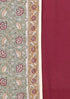 Chanderi Silk Dress Material With Dupatta In Floral Block Print
