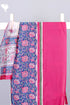 Chanderi Silk Dress Material With Dupatta In Floral Block Print