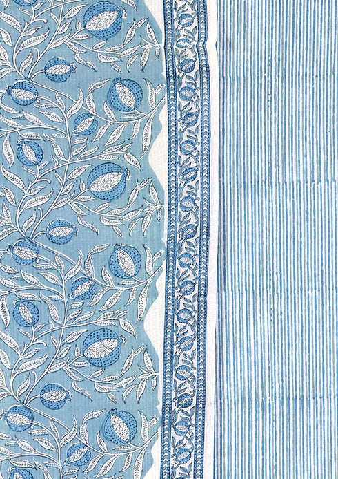 Chanderi Silk Dress Material With Dupatta In Floral Block Print