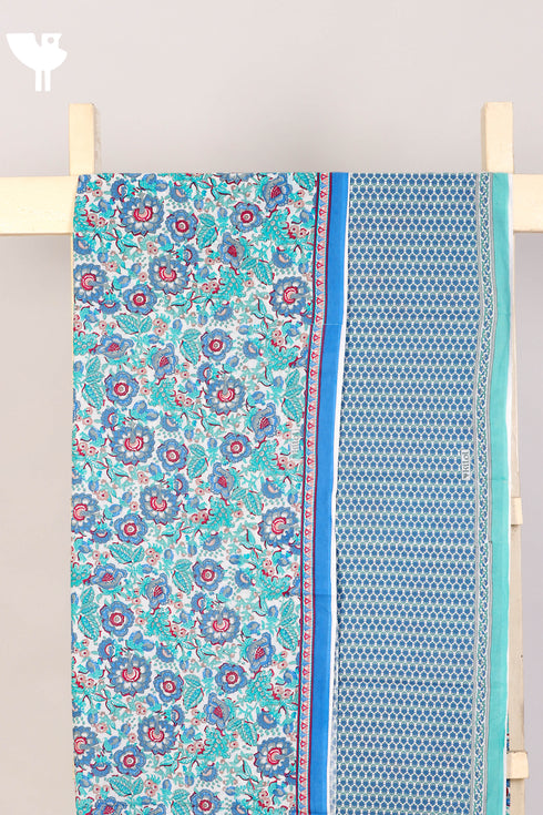 Cambric Cotton Dress Material in Floral Print
